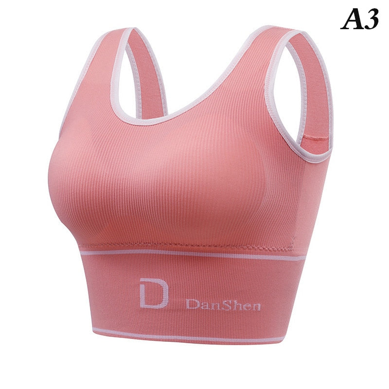 1PC Summer New Style Breathable Inner and Outer Wear Vest Women No Steel Ring Gather Sports Underwear Sport Bra Workout Top