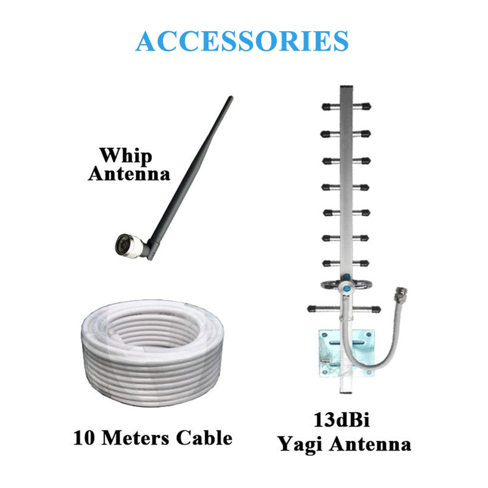 Lintratek 3G Mobile Cell Phones Signal Repeater Booster Amplifier UMTS 2100MHz (Band 1) Yagi Antenna Set for 3G Voice and Data -