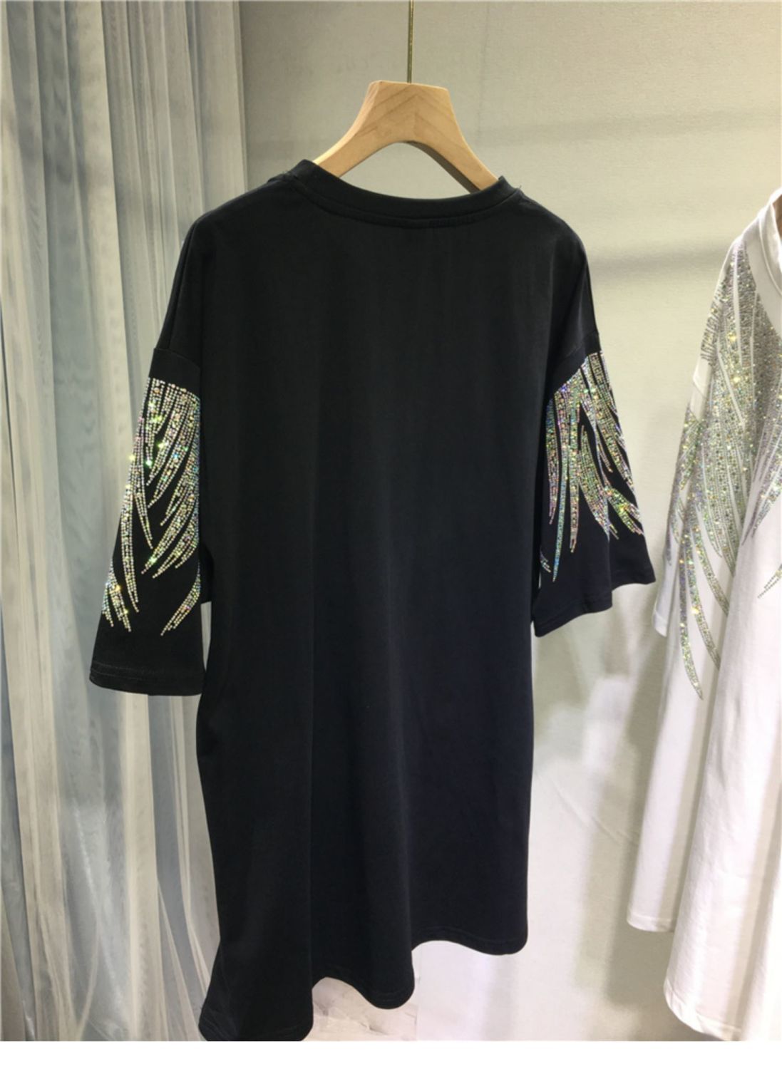 L-4XL Plus Size Tops Rhinestone Graphic T-shirt