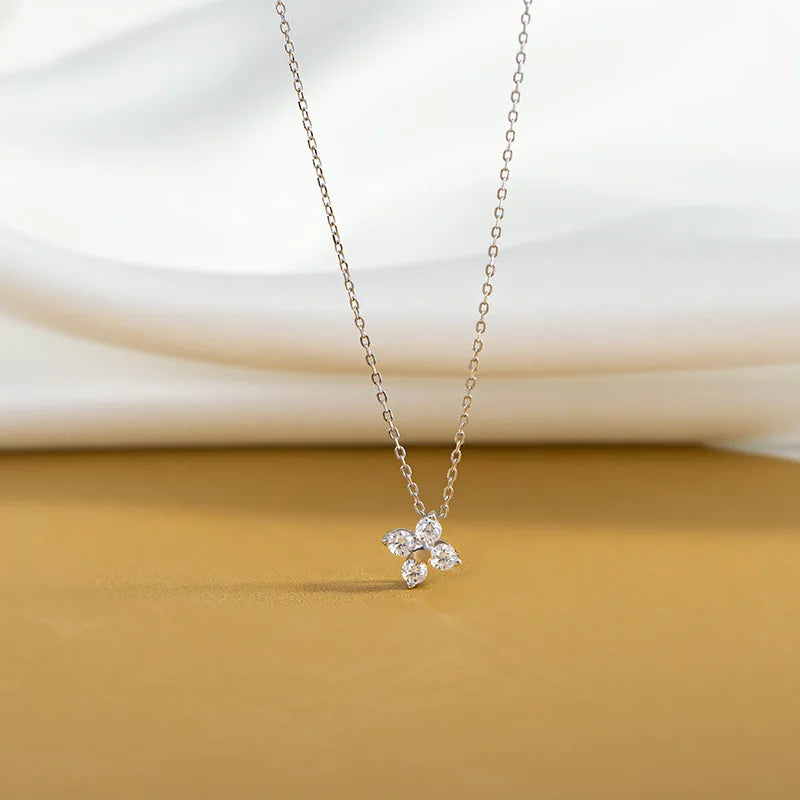 Sterling Silver Four Leaf Charm Necklace - Jeglowstore