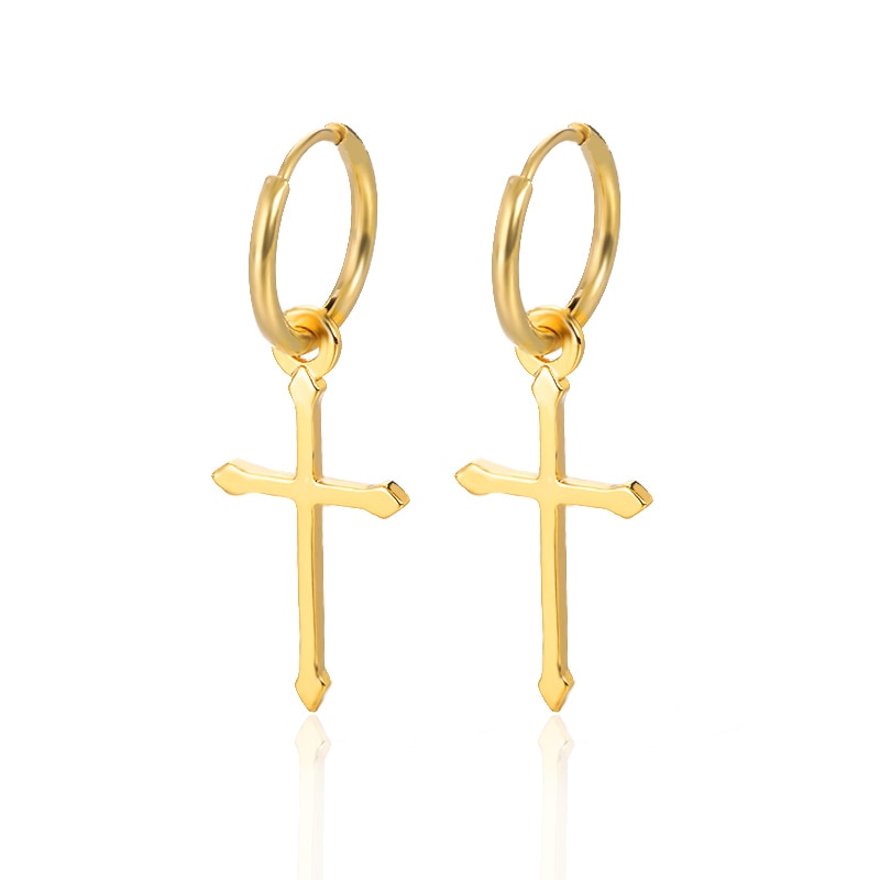 Vintage Geometric Metal Earrings For Women Punk Cross Dangle Moon Earrings 2022 Trend of Earrings Ear Piercing Jewelry