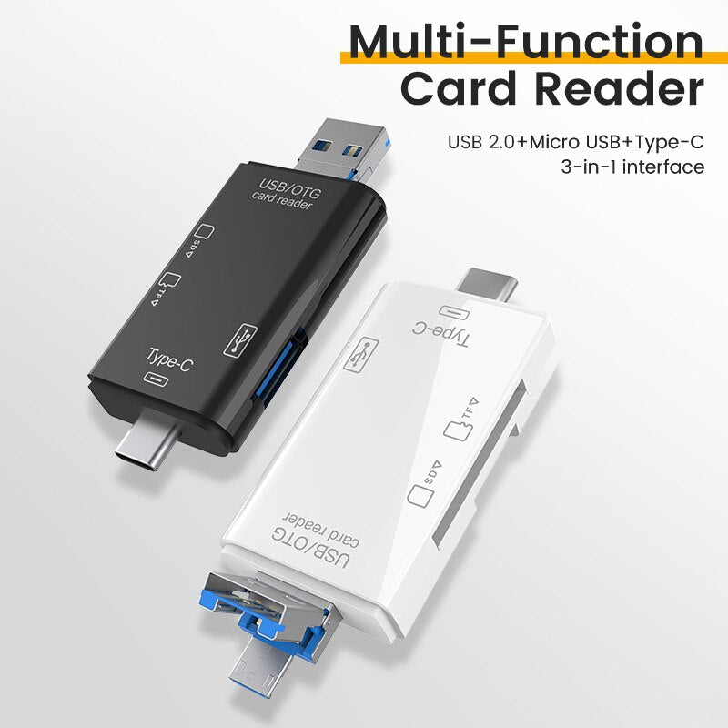USB3.0 Card Reader 6 in 1 OTG Multifunction Type C Micro TF SD USB Card Reader Adapter Computer Laptop Tablet Phone Accessories