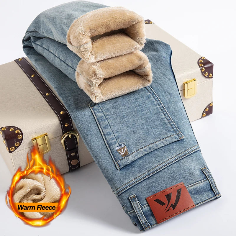 Men’s Thickened Winter Denim Trousers - Jeglowstore