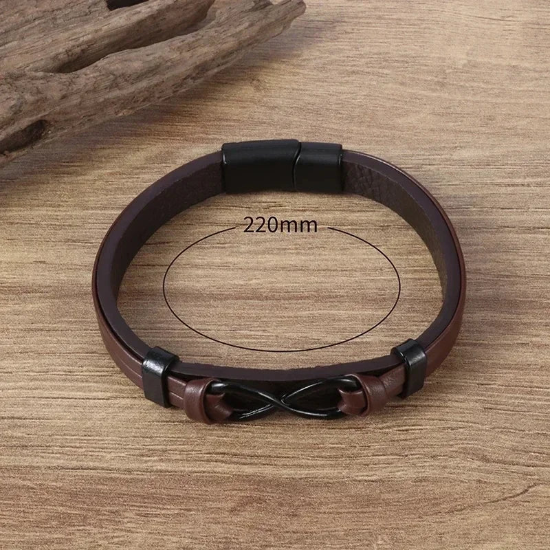 Men’s Handmade Leather Infinity Bracelet - Jeglowstore