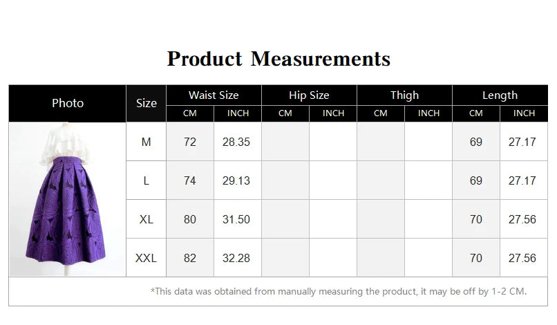 Women’s Chic Floral High Waist Midi Skirt