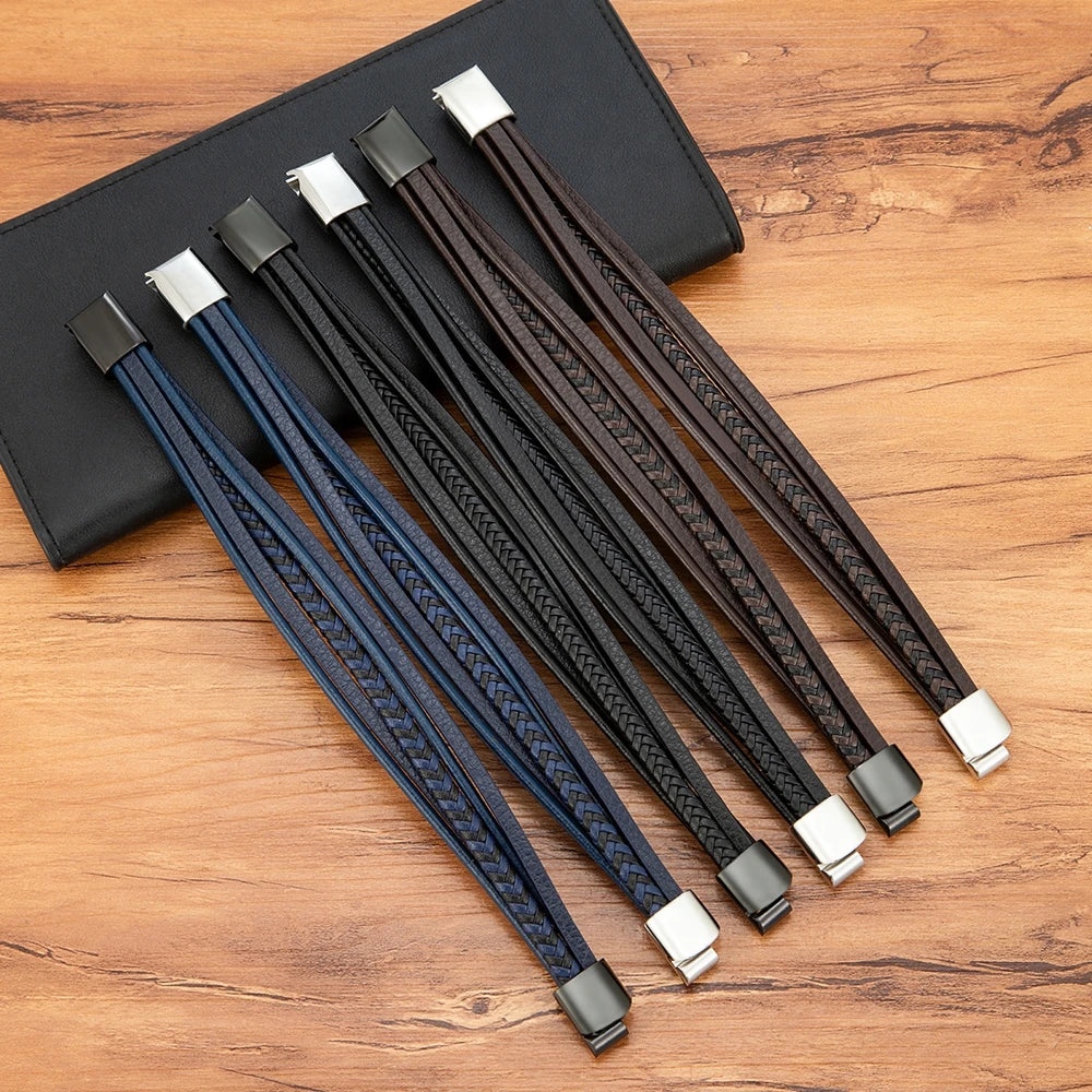 Men’s Multilayer Woven Leather Bracelet
