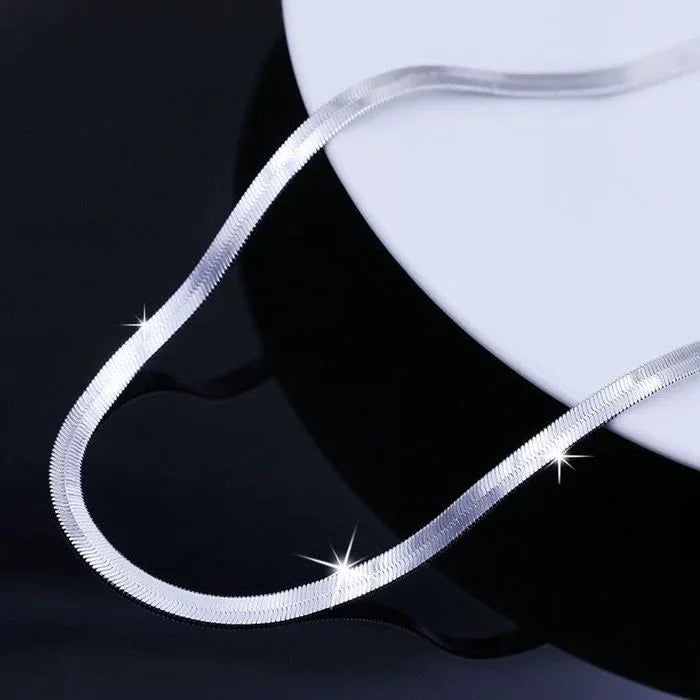 Luxury 925 Sterling Silver fine 4MM Blade Flat snake Chain Necklace for Men's Women fashion wedding party Jewelry Christmas gift