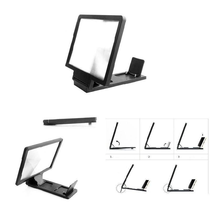 3d Hd Screen Amplifier Folding Mobile Phone Video Screen Amplifier Magnifying Glass Stand Bracket Enlarge Stand Eyes Protection