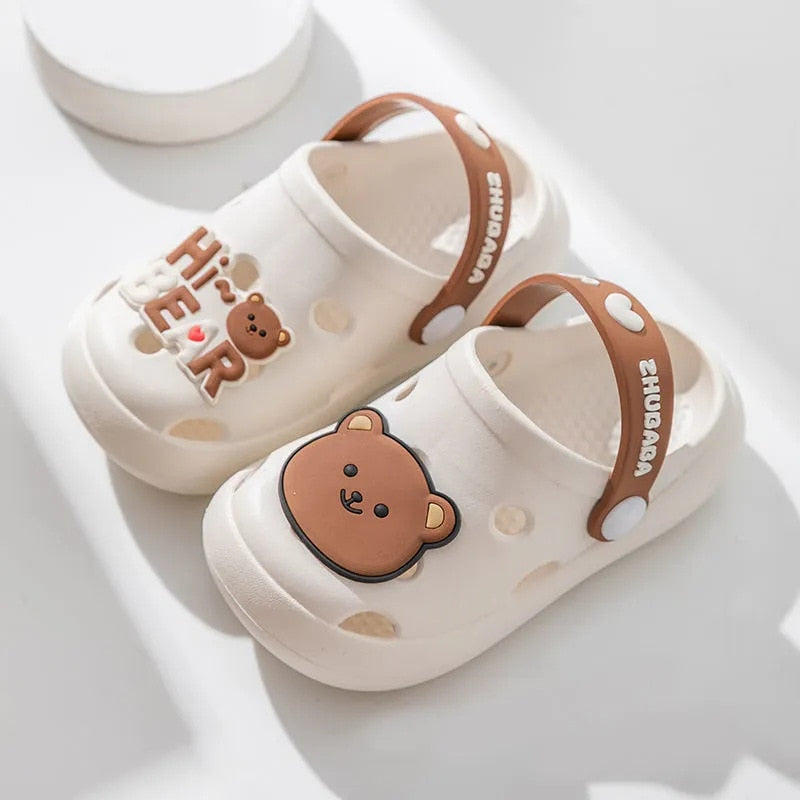 Summer New Children's Cold Slippers Indoor Non -slip and Soft Bottom Comfort Cute Baby Hole Shoes, Boys and Girls Home Slippers