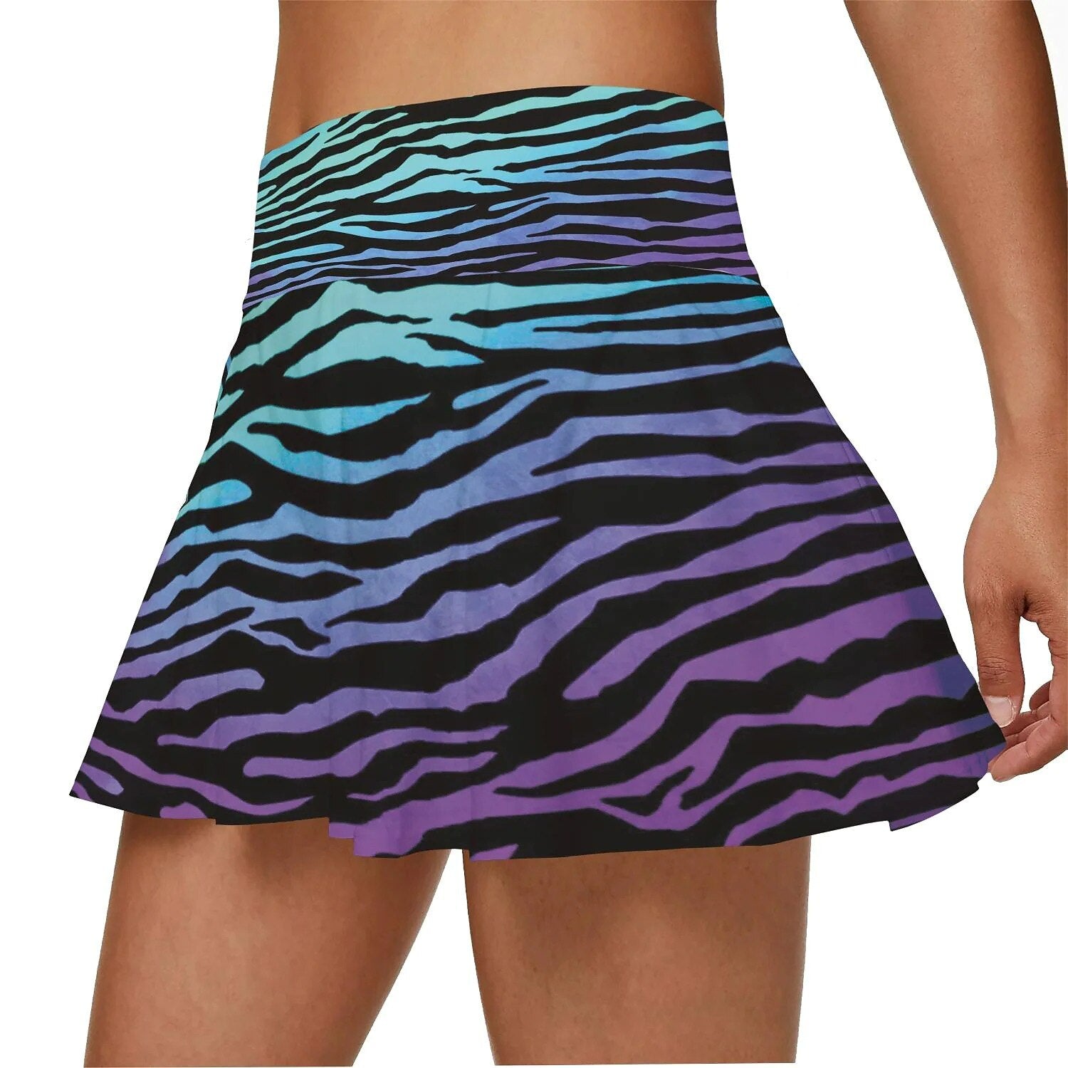 Women&#39;s Tennis Skirts Badminton Golf Pleated Skirt with 2 Pockets Sportswear High Waist  Double-Layer Anti-glare Fitness Skirt