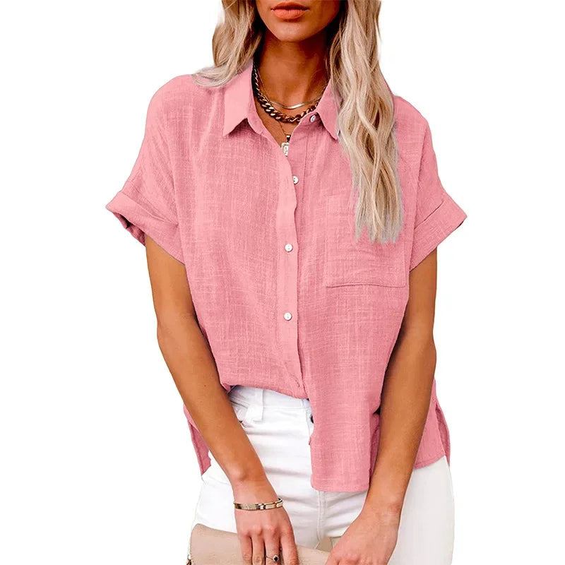 Women’s Short Sleeve Linen Top