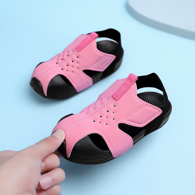 2023 Summer Candy Color Boys Sandals Kids Shoes Beach Mesh Sandalas Fashion Sports Shoes Girls Hollow Out Fashion Sneakers