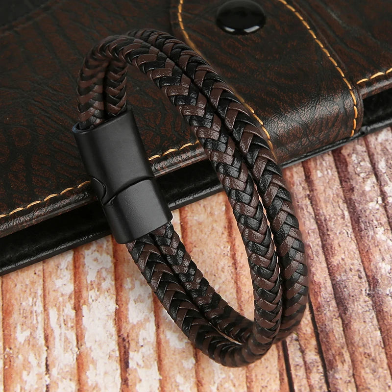 Genuine Leather Double Layer Bracelet - Jeglowstore