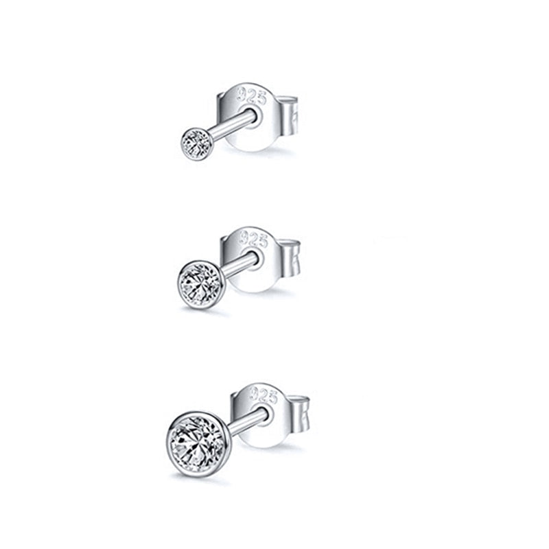 CANNER Aros 18K Gold Plated Earring Set 925 Sterling Silver Small Ear Bone Piercing Earrings For Women 3PCS Jewelry Accessories