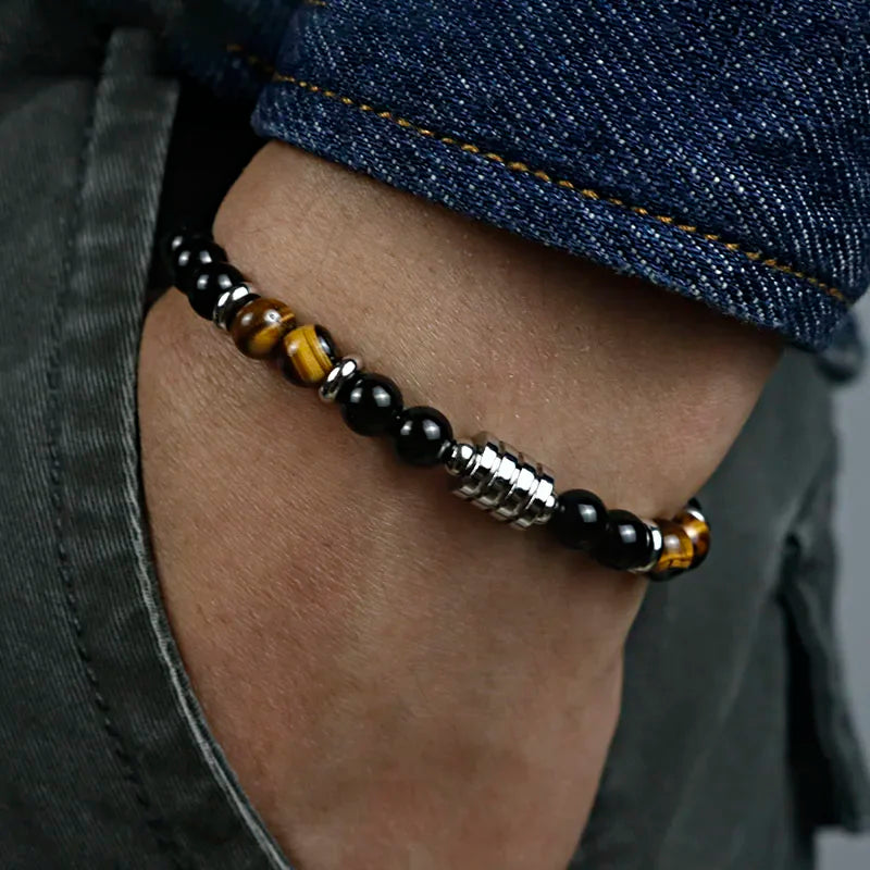 Men’s Tiger Eye Stone Bracelet - Jeglowstore