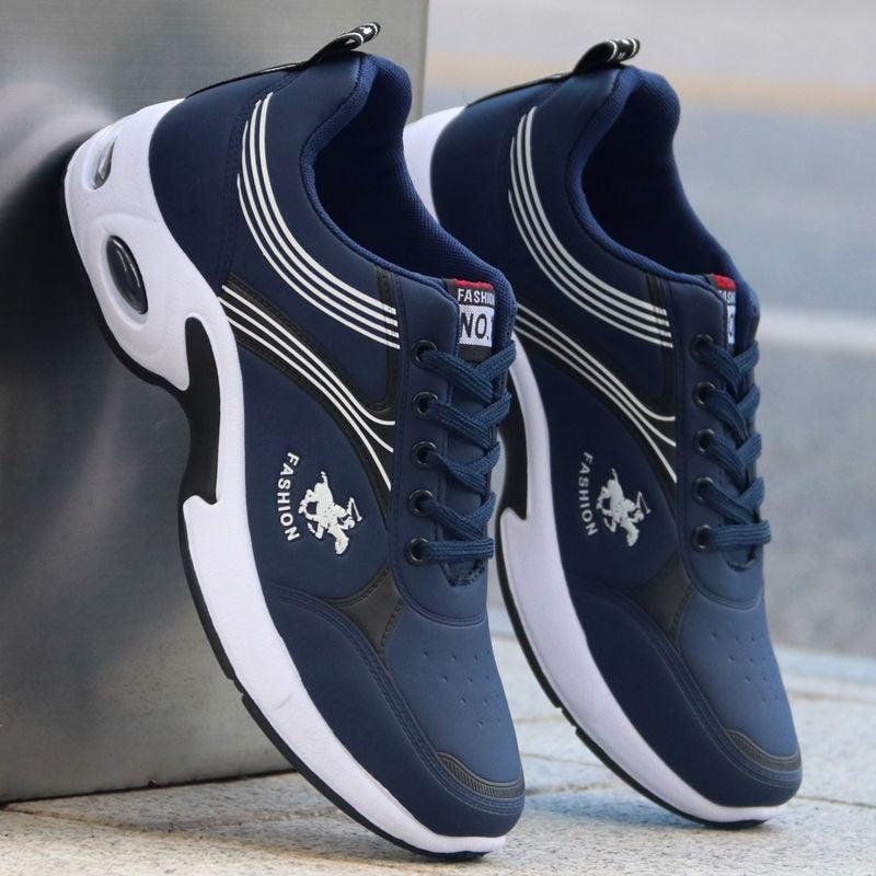 Black leather sneakers autumn man shoes 2021 new arrival wedges sneakers men casual vulcanized shoes