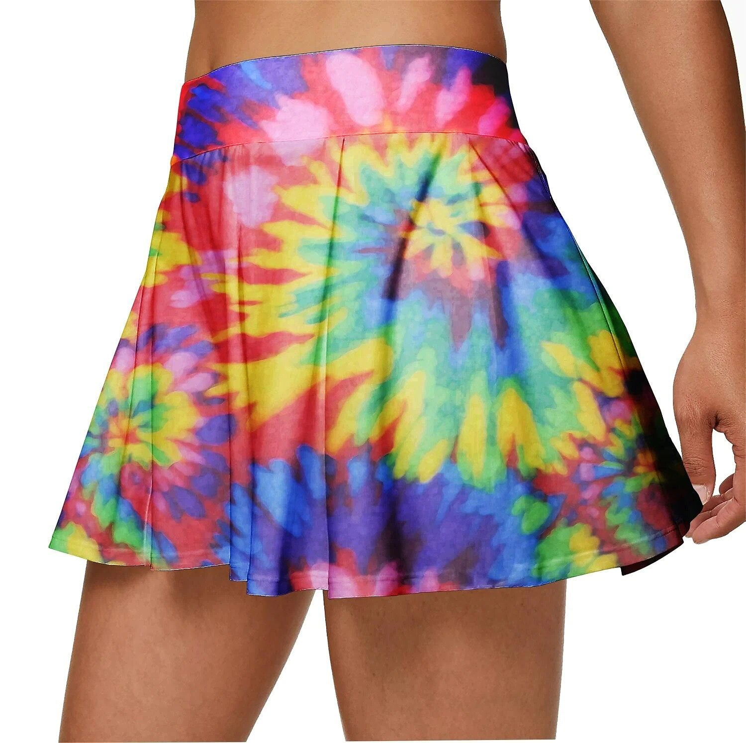 Women&#39;s Fitness Pleated Skirt Dancing Running Fitness Anti-glare High Waist Double-Layer Tennis Skirts Badminton Golf Skirt