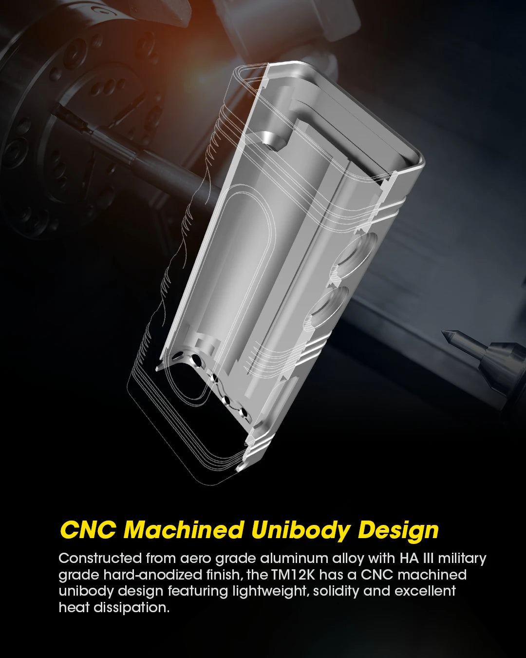 NITECORE TM12K Tactical Flashlight Powerful USB-C Rechargeable Super Bright 18W QC Searchlight CREE XHP50, 21700 Li-ion Battery