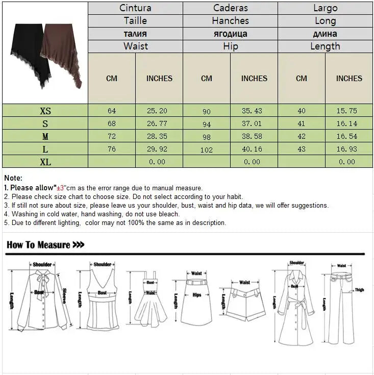 BSAY Asymmetric Lace Satin High Waist Skirt