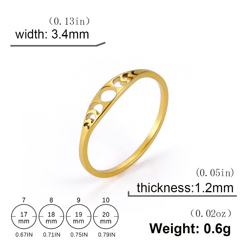 Skyrim Moon Phase Ring Stainless Steel Crescent Moon Women Rings 2023 Witch Amulet Jewelry Gift for Lover Friends Wholesale