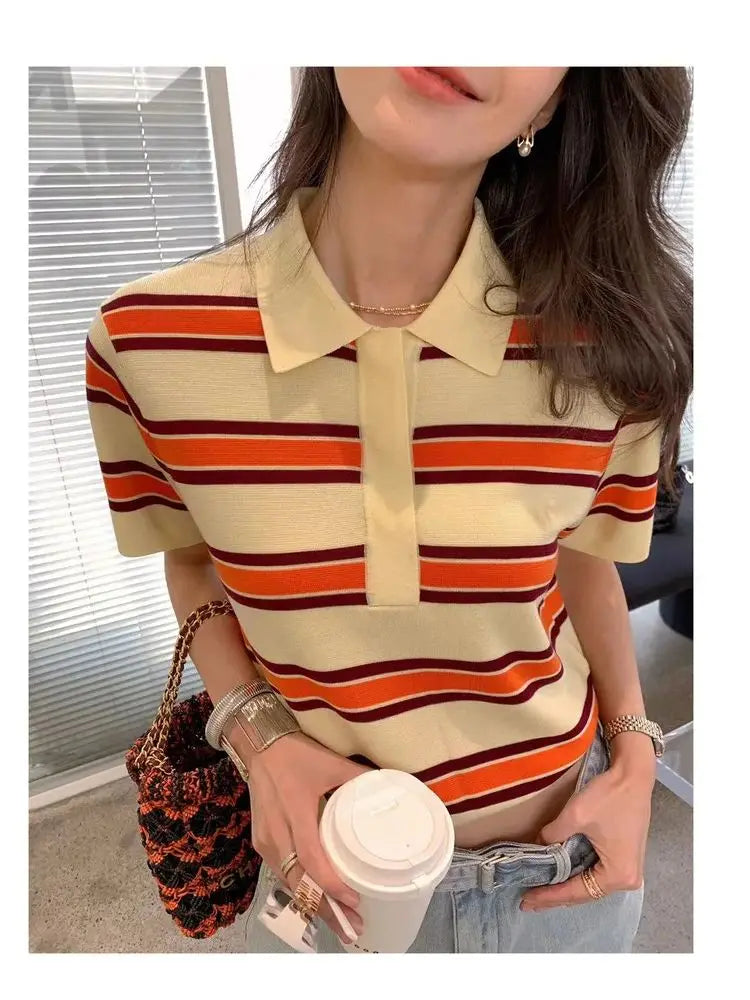 Women’s Classic Polo Knit Pullover - Jeglowstore