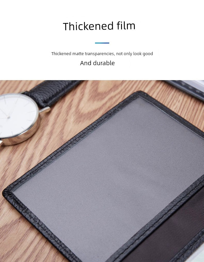 Ultra-Thin Genuine Leather Card Holder Men Driver's License Wallet Small and Simple Multi-Card Card Clip