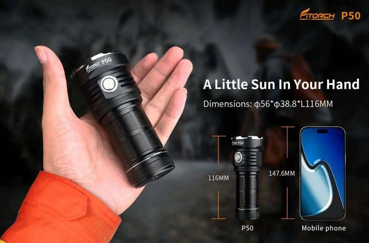 Fitorch P50 10000 Lumens Searchlight Flashlight Big Torch