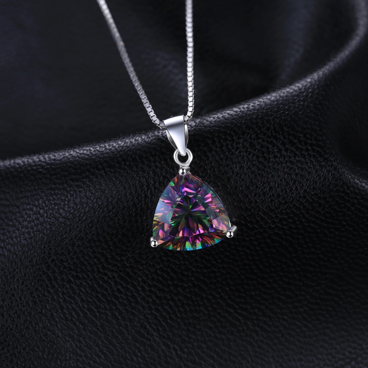 JewelryPalace Rainbow Fire Quartz Silver Pendant - Jeglowstore