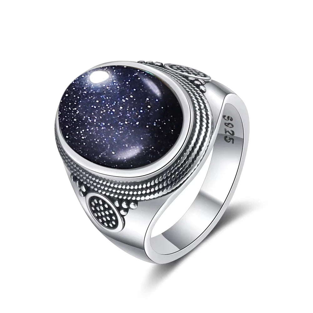 Vintage Black Onyx Sterling Silver Ring - Jeglowstore