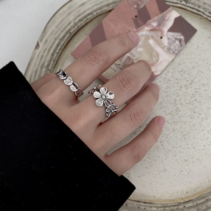 Trendy Butterfly Metal Punk Rings Set for Women Girls Party Jewelry Gifts Fashion Accessories Buckle Female Index Finger Ring