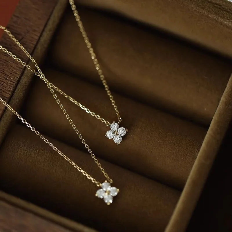 Sterling Silver Four Leaf Charm Necklace - Jeglowstore