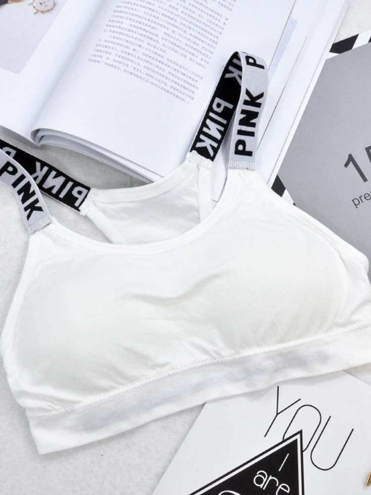 Women's Sports Bra Push Up Fitness Bra Yoga Bra Sport Underwear Running Gym Fitness Tops Black White Letters Seamless Underwear