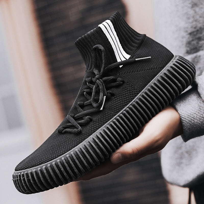 Fujeak Fashion Men Sneakers Mesh Breathable Casual Shoes Mens Outdoor Sport Shoes Lightweight Vulcanize Shoes Walking Sock Boots