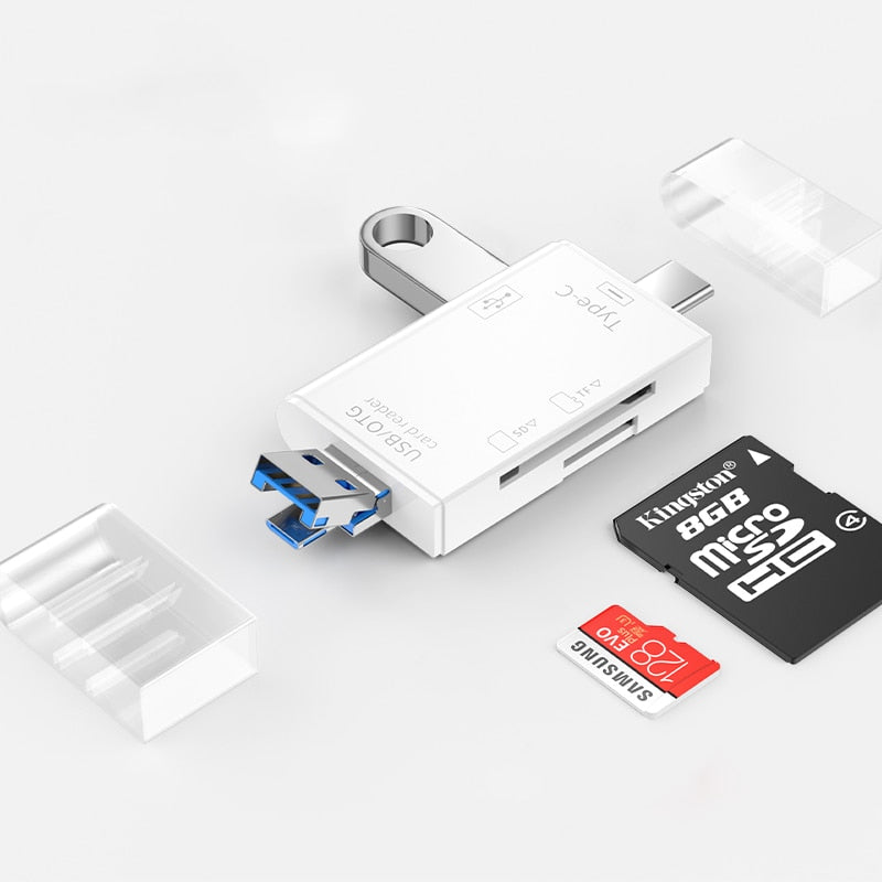 USB3.0 Card Reader 6 in 1 OTG Multifunction Type C Micro TF SD USB Card Reader Adapter Computer Laptop Tablet Phone Accessories