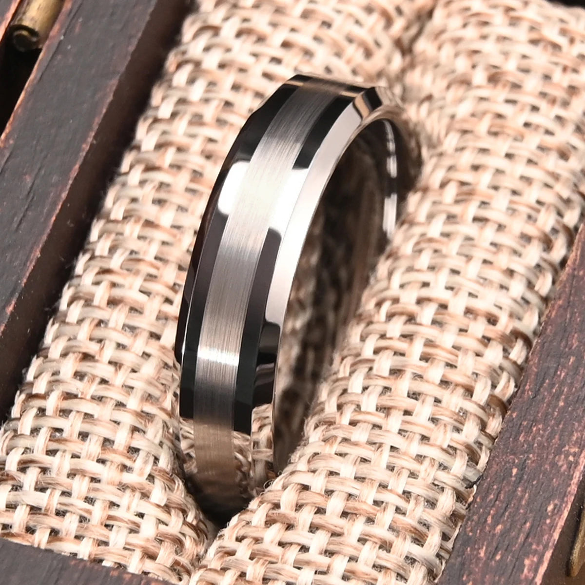 Silver Tungsten Couple Rings