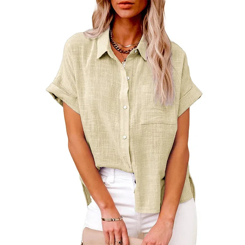 Women’s Short Sleeve Linen Top