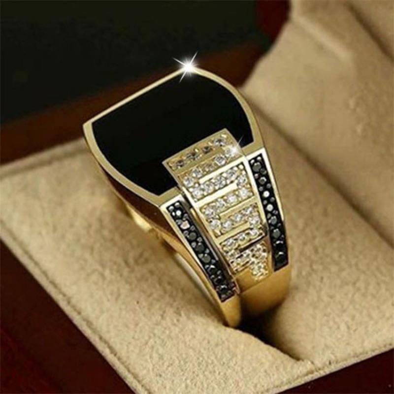 Luxury Micro Set Zircon Crown Rings for Men Women Gold Color Ring Party Banquet Jewelry Gift