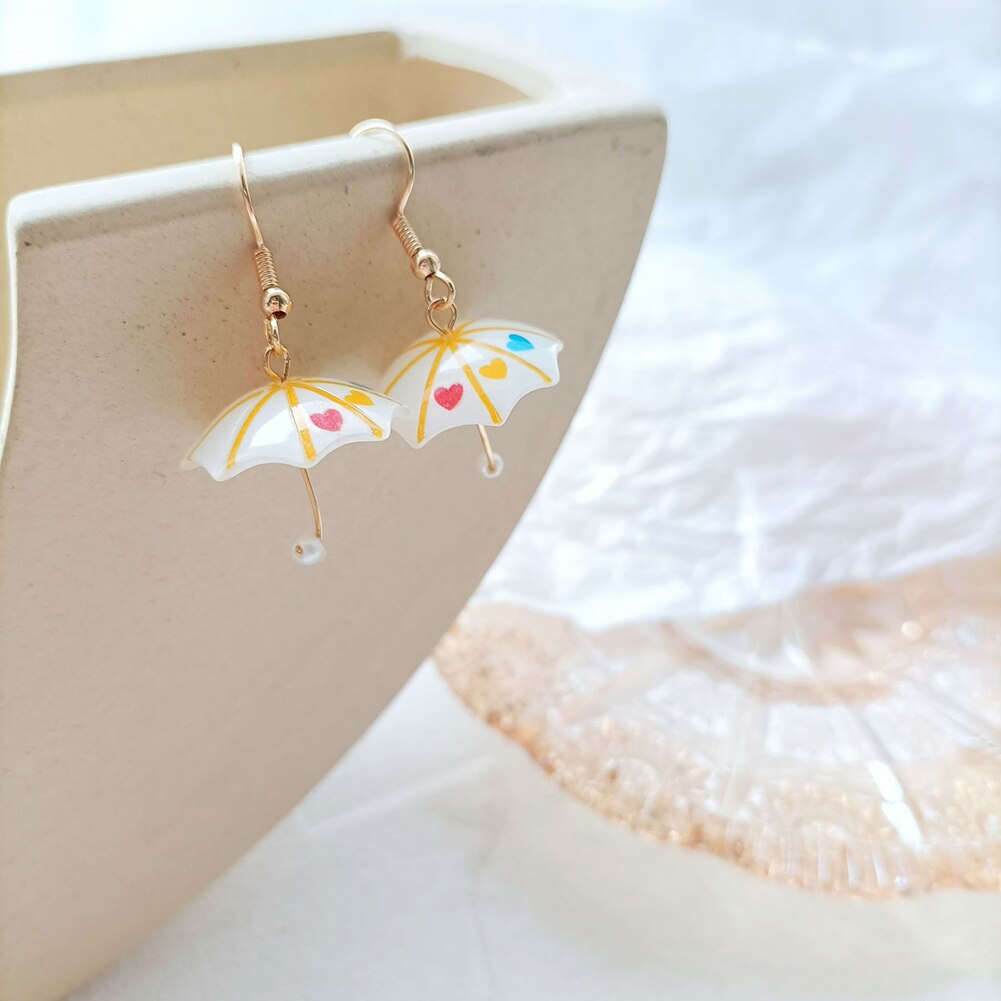 Cute Fairy Tales Animal Rabbit Pearl Stud Earrings Sweet Girls Women Asymmetric Love Heart Ear Studs Jewelry