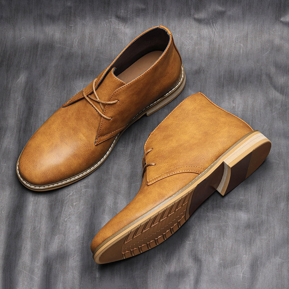 Size 39-46 Retro Desert Boots Brand Men&#39;s Leather Boots Comfortable Ankle Boots For Men #KD581