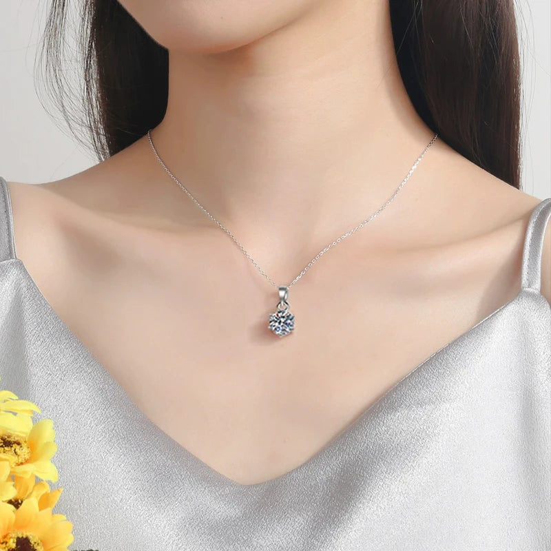 18K Gold Plated Moissanite Necklace - Jeglowstore