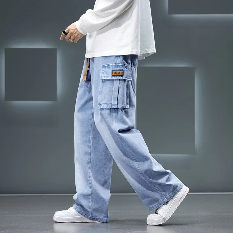 Men’s Casual Wide Leg Jeans - Jeglowstore
