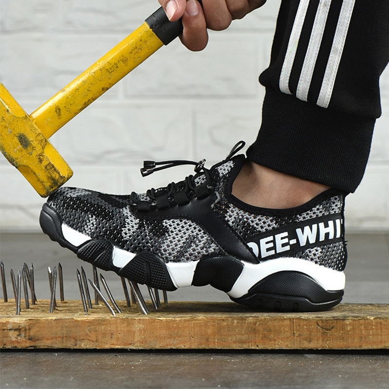 New Men Steel Toe Work Safety Shoes Lightweight Breathable Reflective Casual Sneaker Prevent Piercing Women Protective Boots 48