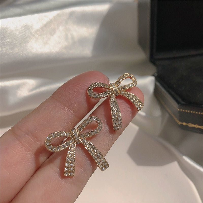 Small Stud Earring For Woman Golden Crystal Shinning Luxury Girl Jewelry Christmas Gift Wedding Accessories Trendy Ear Rings
