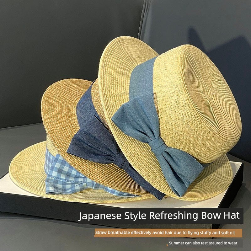 Japanese Style Straw Hat Women's 2023 New Summer French Style Sun-Blocking Straw Hat All-Match Face-Flattering Small Sun Hat
