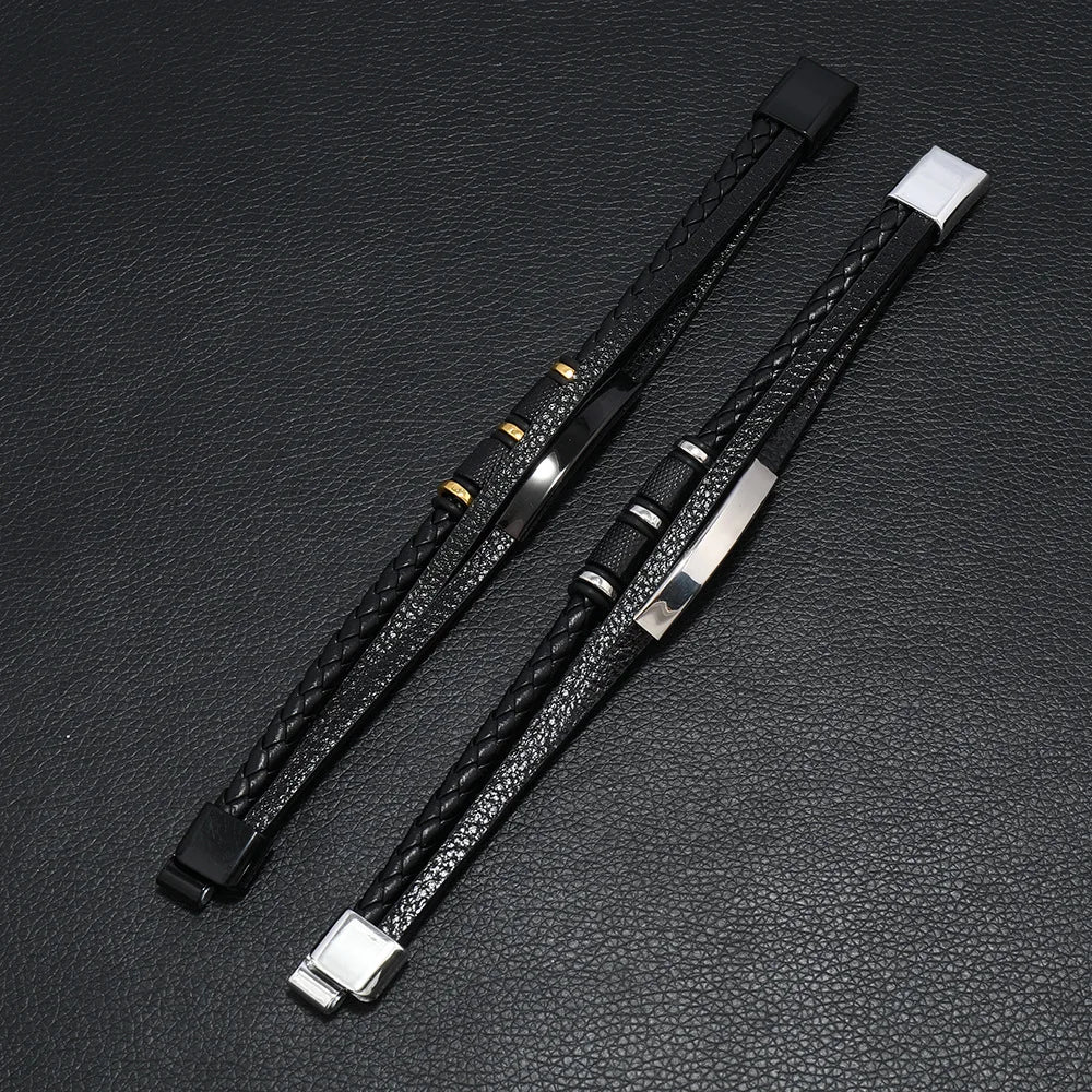 Multilayer Braided Leather Men’s Bracelet - Jeglowstore