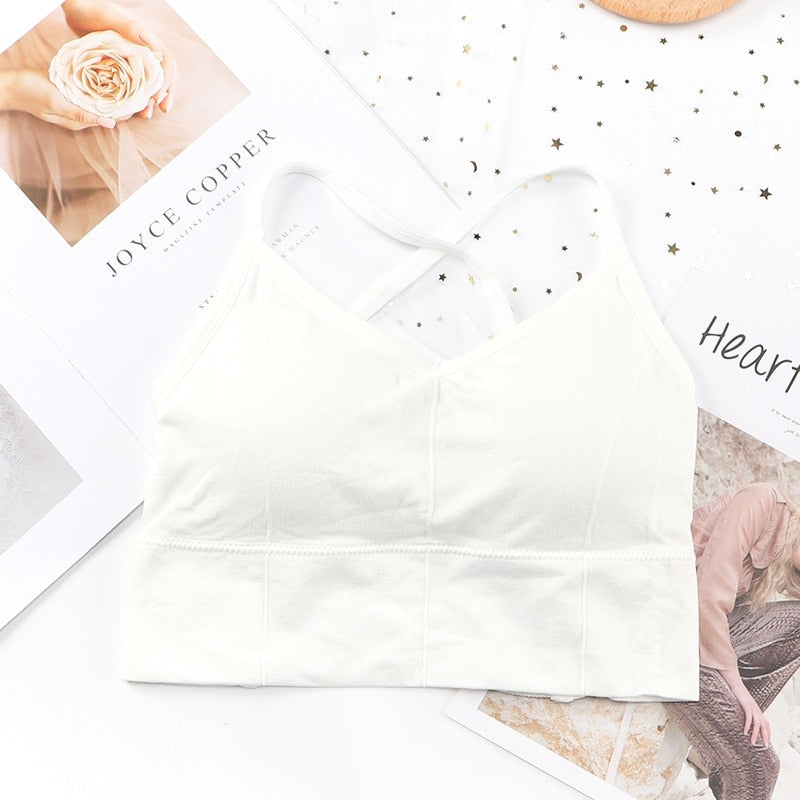 Women Cross Strap Sports Bra Top Women Push Up Sport Bra Yoga Gym Crop Top Brassiere Fitness Top Sport Bra Breathable Bras