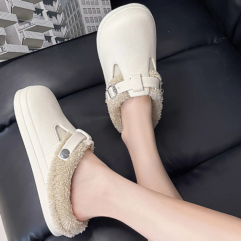 Women Winter Waterproof Plush Clogs