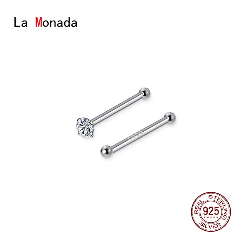 La Monada Fake Diamond Womens Earrings Silver 999 Keep Ear Piercing 999 Silver Earrings For Women Ball Silver Stud Earrings Girl