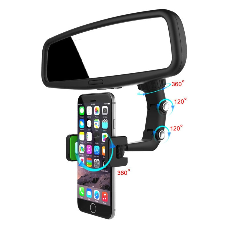 Olaf Car Phone Holder Multifunctional 360° Rotatable Review Mirror Seat Hanging Auto GPS Cell Phone Holder For Car Mobile Mount
