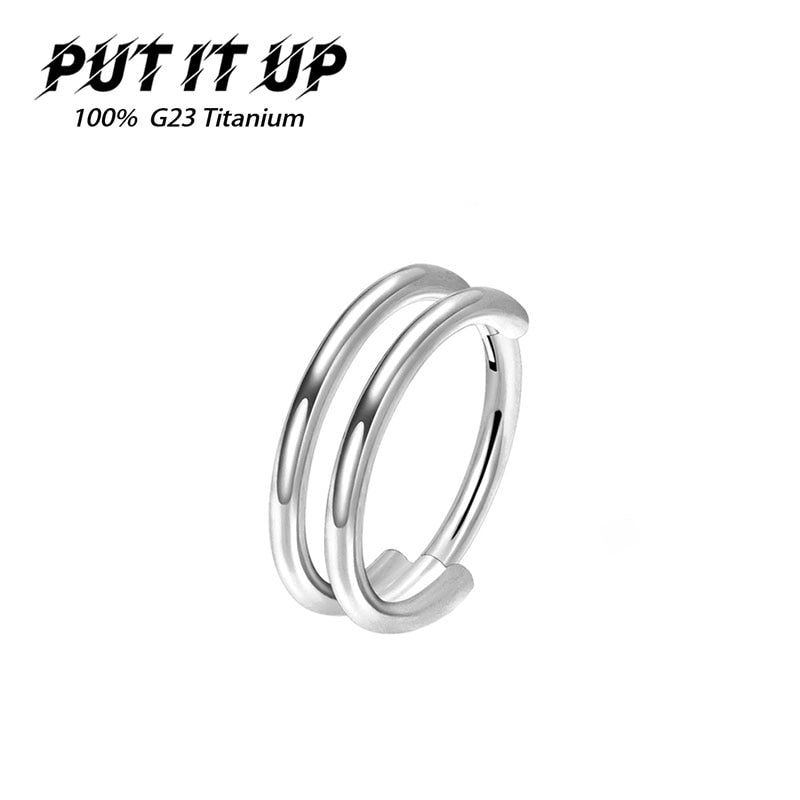 ASTM F136 Titanium Nose Piercing Ring 16G CZ Hinged Septum Clicker Segment Ear Cartilage Tragus Helix Lip Ring Piercing Jewelry